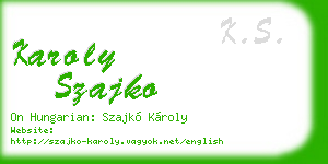 karoly szajko business card